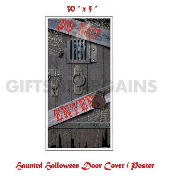 Halloween Haunted house Mansion Poster Door Knob Ghost Cobweb Party Decor Prop