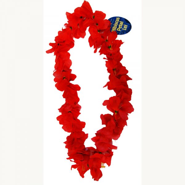 Hibiscus Petal Lei Hawaiian Dress Floral Garland Purple, Red, Yellow Luau Party - Image 3