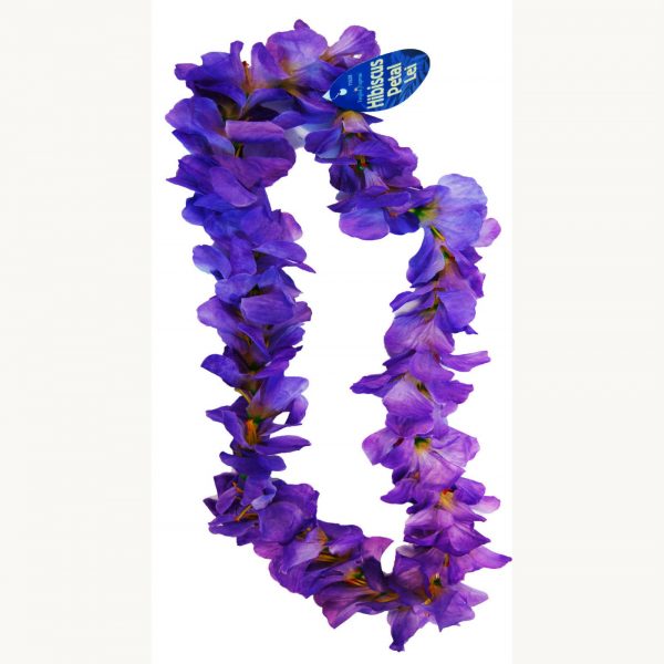 Hibiscus Petal Lei Hawaiian Dress Floral Garland Purple, Red, Yellow Luau Party - Image 5