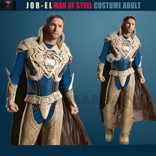 Jor-El Superman Costume Dad Adult Men's Superhero Muscle Chest Deluxe Medium - Image 3