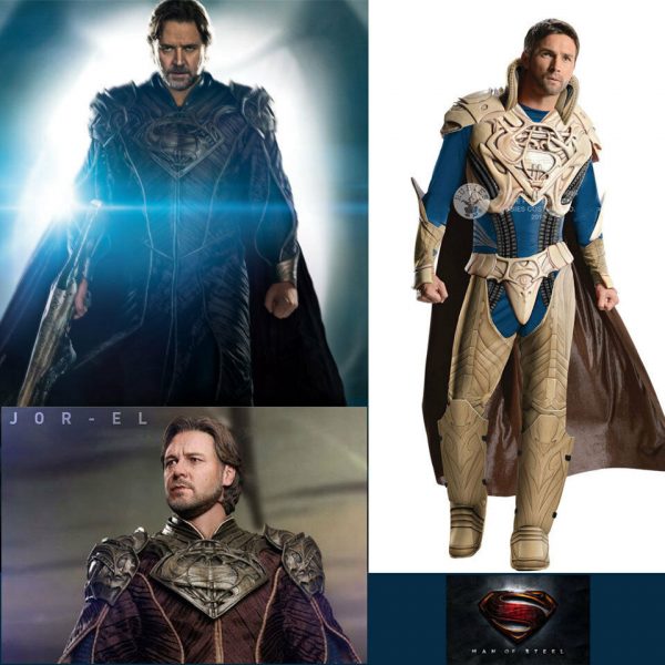 Jor-El Superman Costume Dad Adult Men's Superhero Muscle Chest Deluxe Medium