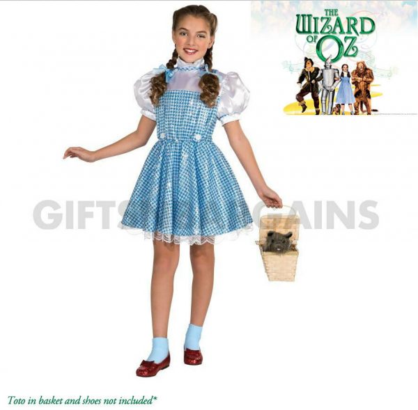 Licensed Dorothy Costume Deluxe Sequin Wizard of Oz Girls Book Week Child S-M-L - Image 2