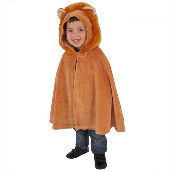 Lion Cub Furry Toddler Costume Animal Plush Child Cape Cloak Hood Winter Jacket - Image 3