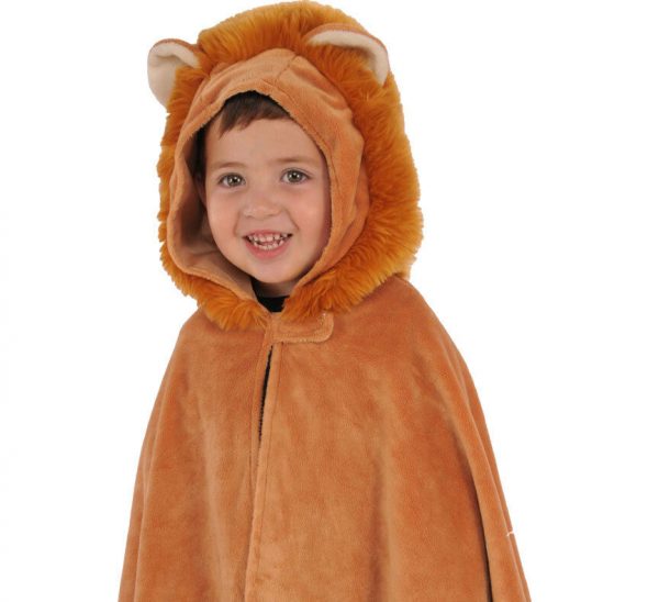 Lion Cub Furry Toddler Costume Animal Plush Child Cape Cloak Hood Winter Jacket