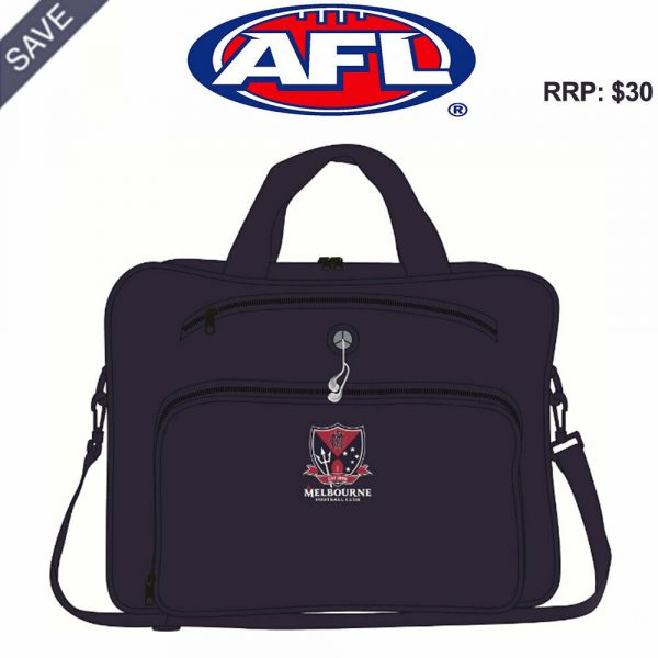 Melbourne Demons AFL Laptop Briefcase Business Satchel Bag Footy Sports Travel