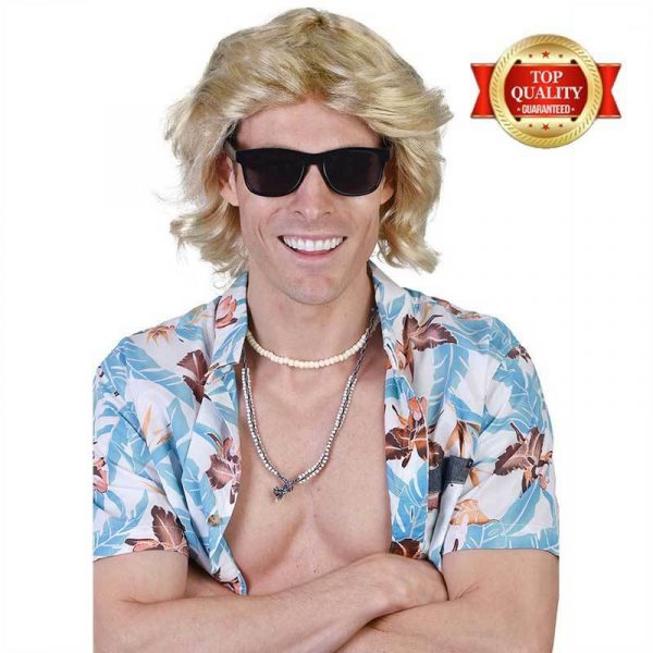 Mick Jagger Style Wig 60's Blonde Hair Men's RocknRoll Star Rolling Stones