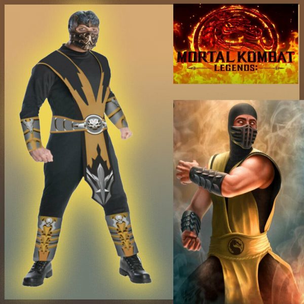 Mortal Kombat Men's Scorpion Ninja Legends Halloween Adult Warrior Costume Hanzo