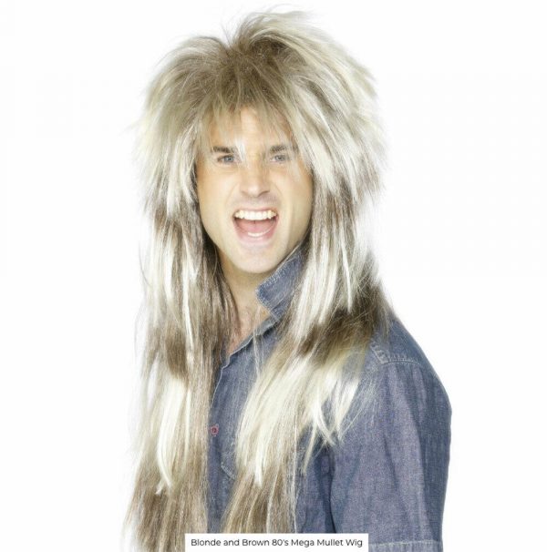 Punk Hard Rocker 80s Mega Mullet Wig 1980s Blonde Spiky Long Hair Bowie Stewart - Image 3