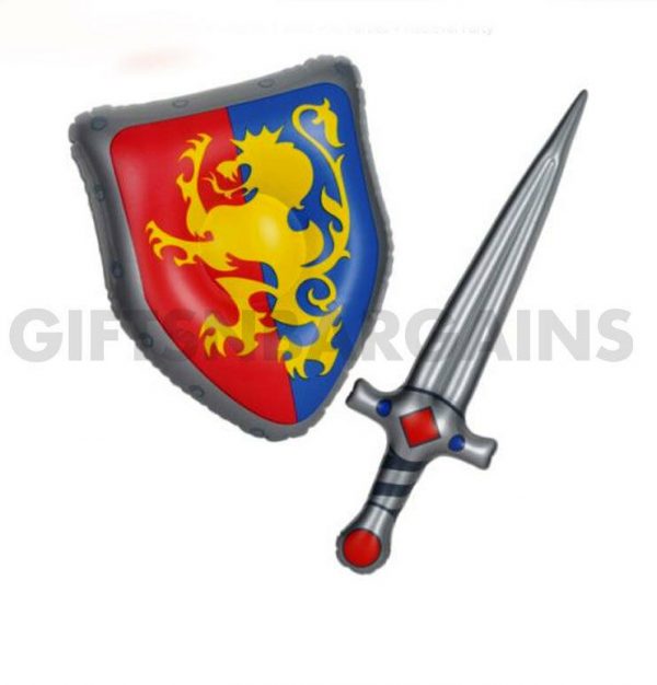 ROMAN MEDIEVAL INFLATABLE SWORD & SHIELD SET KID COSTUME BOOKWEEK KNIGHT SOLDIER - Image 3