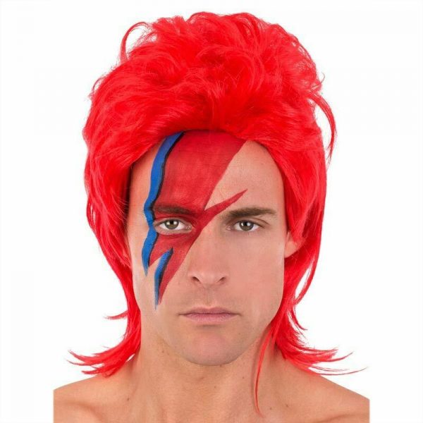 Red Mullet Wig Ziggy Stardust David Bowie 70s 80s Musician Costume Pop Rock Star