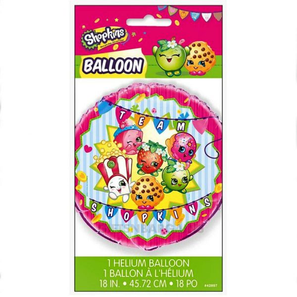 SHOPKINS BIRTHDAY PARTY SUPPLIES BALLOON 18″ (45 CM) ROUND FOIL HELIUM LICENSED - Image 3