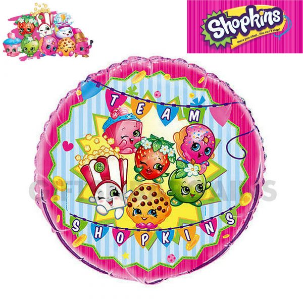 SHOPKINS BIRTHDAY PARTY SUPPLIES BALLOON 18″ (45 CM) ROUND FOIL HELIUM LICENSED