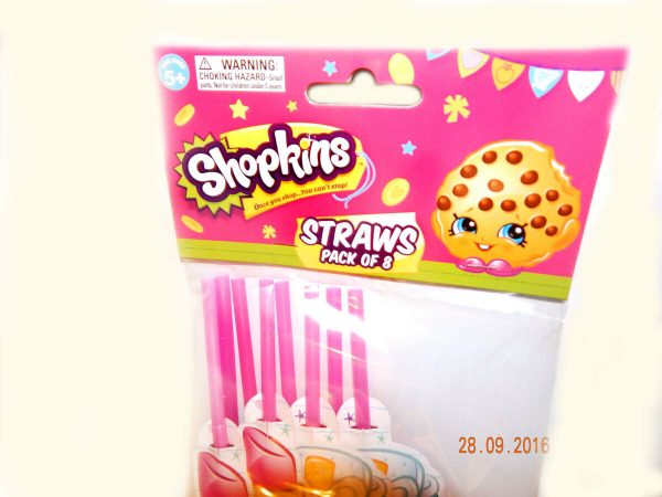 SHOPKINS BIRTHDAY PARTY SUPPLIES FAVOURS PLASTIC DRINKING STRAWS (PACK OF 8) - Image 3