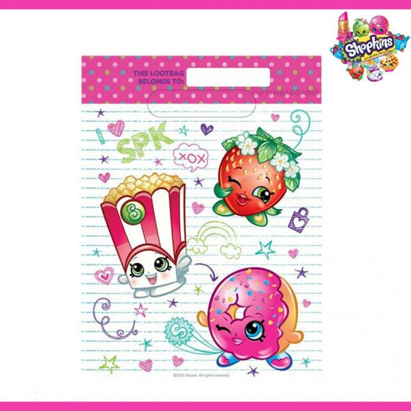 Shopkins Party Favour Loot Bags (8 count) Birthday Party Supplies Lolly Bags - Image 3