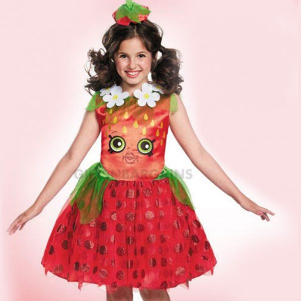 Shopkins Strawberry Kiss Girls Costume 4-6y Child Birthday Fancy Dress Christmas