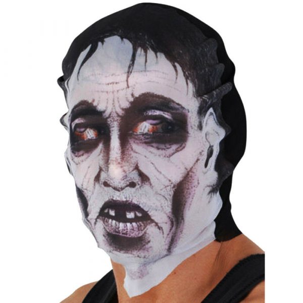 Zombie Adult Stocking Face Mask Grey & White Instant Halloween Costume Accessory