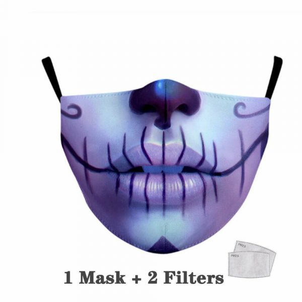 Adult Washable Reusable CottonFace Mask & Filter Joker Vendetta Cat Stitch Mouth - Image 4