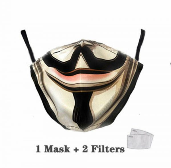 Adult Washable Reusable CottonFace Mask & Filter Joker Vendetta Cat Stitch Mouth - Image 5