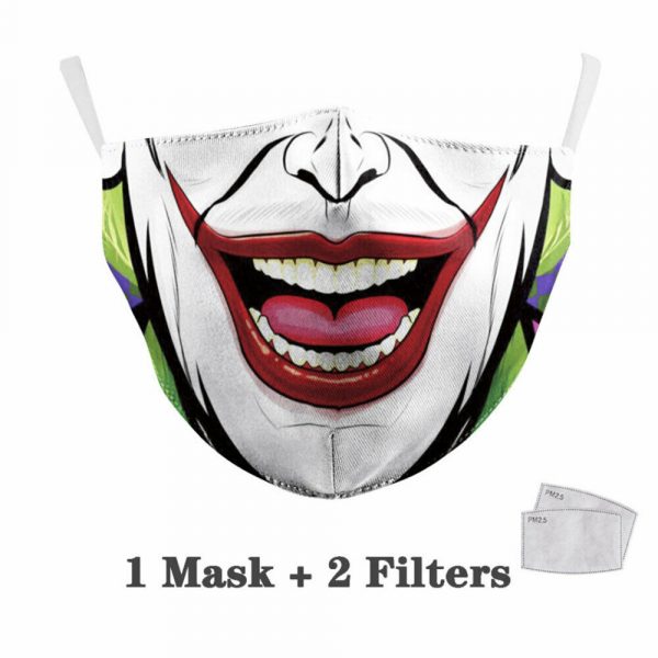 Adult Washable Reusable CottonFace Mask & Filter Joker Vendetta Cat Stitch Mouth - Image 8