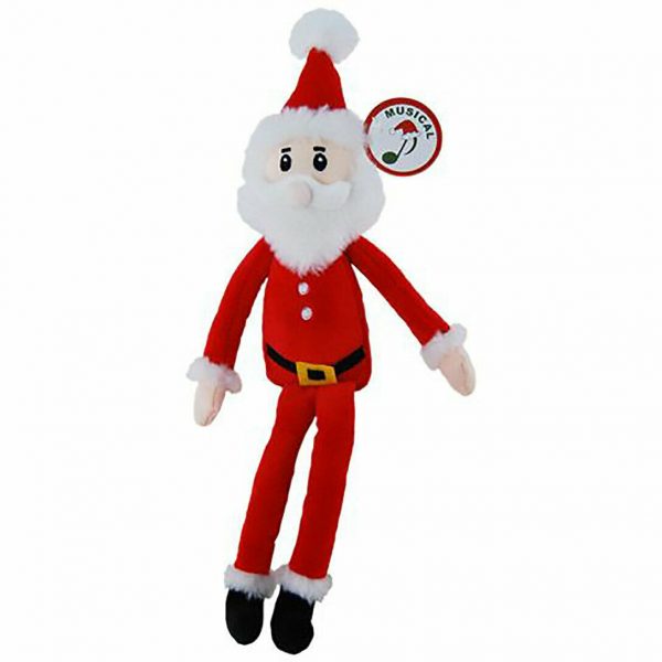 Christmas Santa Musical Jingle Bells Plush Ornament Decoration 22cm Child Toy