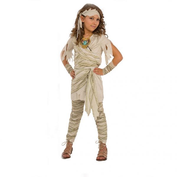 Egyptian Mummy Costume Zombie Girls Fancy Dress Halloween Dead Sphinx Crypt  M/L - Image 3