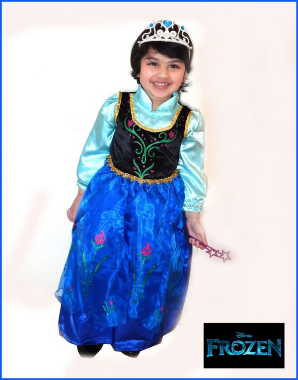 Ice Princess Anna Costume Fancy Dress Pink Cape Satin 3-9Y CLEARANCE Girl Child - Image 2