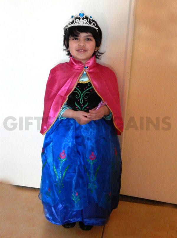 Ice Princess Anna Costume Fancy Dress Pink Cape Satin 3-9Y CLEARANCE Girl Child - Image 5