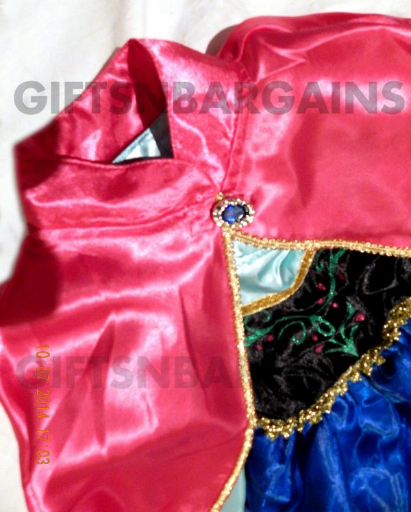 Ice Princess Anna Costume Fancy Dress Pink Cape Satin 3-9Y CLEARANCE Girl Child - Image 7