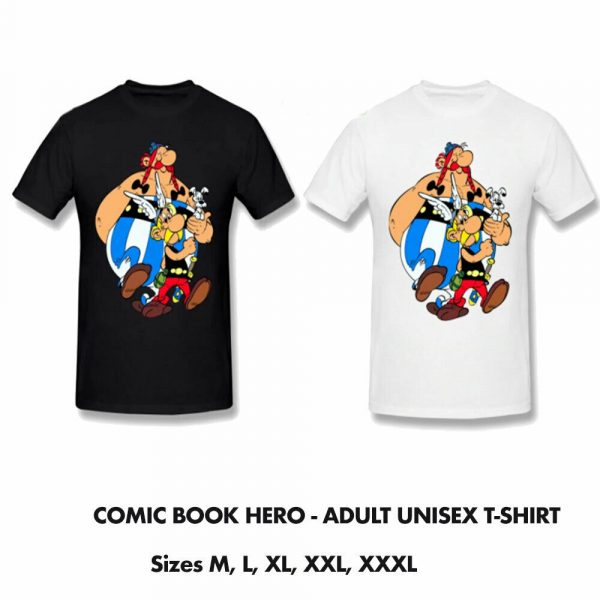 Gauls T-Shirt Mens Comic Book Heroes Clothing 100% Cotton Black White UNISEX Tee