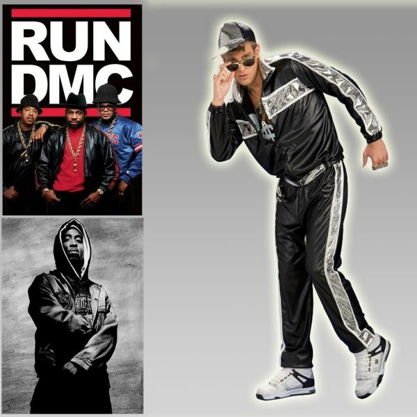 Hip Hop Mens Track suit Costume Rap Idol RunDMC VanillaIce Celeb Gangnam Star