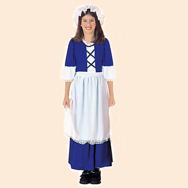 Historical Pilgrim Costume Colonial Girl Thanksgiving Victorian Maid Pioneer S - Image 3