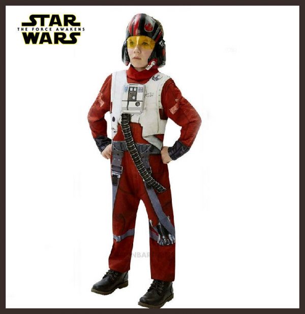 POE Boys Character Costume Dlx Star Wars Ep 7 X-Wing Fighter Pilot 7-8 yrs Kids - Image 3