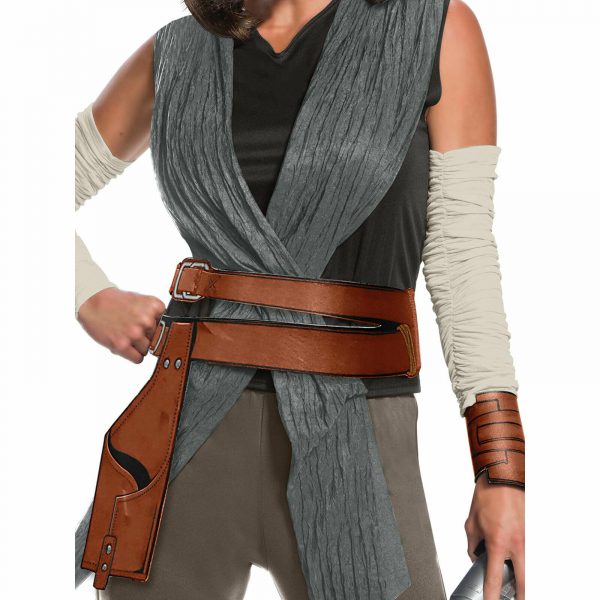 STAR WARS REY COSTUME ADULT WOMEN SCI-FI FANCY DRESS S: L JEDI LICENSED LADIES - Image 3