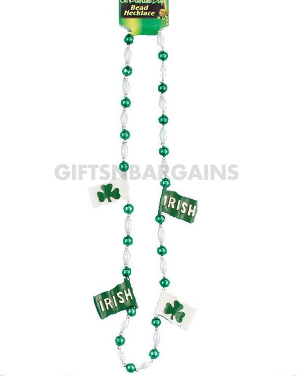 St Patrick's Day Irish Flag Beads Costume Necklace St Paddy Pats Party Jewellery