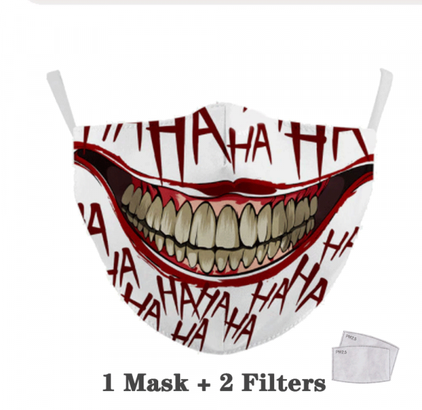 Adult Washable Reusable CottonFace Mask & Filter Joker Vendetta Cat Stitch Mouth - Image 14