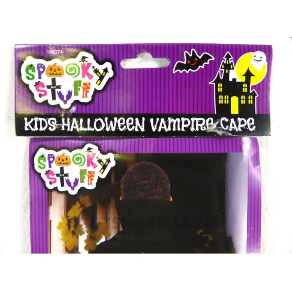 Witch Vampire Cape Spooky Stuff Kids Black Boy Girl Halloween Costume Accessory - Image 4