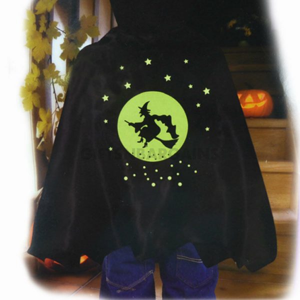 Witch Vampire Cape Spooky Stuff Kids Black Boy Girl Halloween Costume Accessory