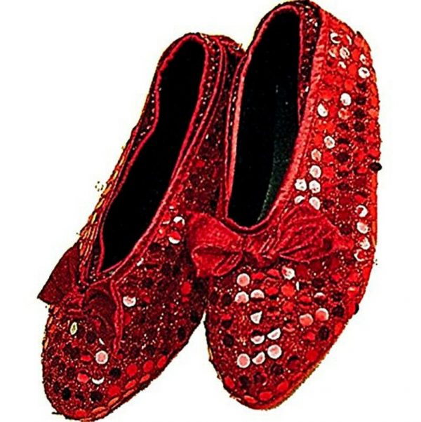 Wizard Of Oz Dorothy Ruby Red Child Girls Sequin Shoe Covers Book Week Accessory - Image 3