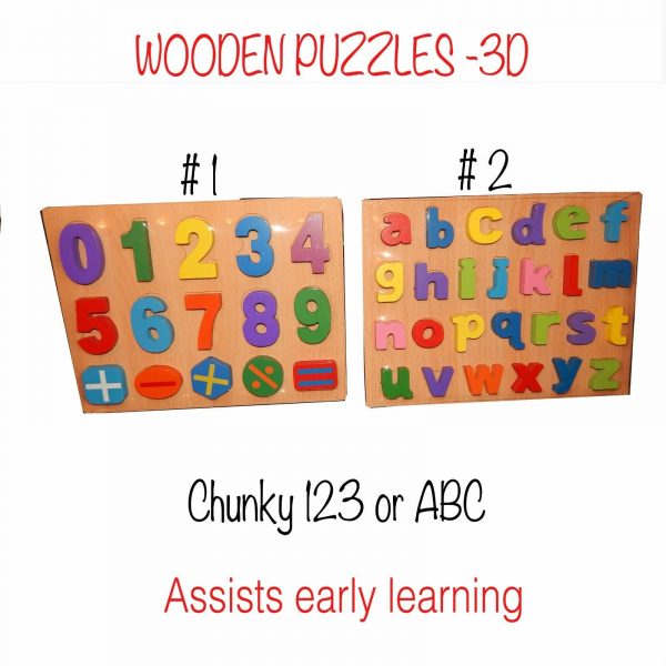 Wooden 3D Puzzle Alphabet ABC/ Numbers 123 Child Learning Toy Kid Gift Christmas