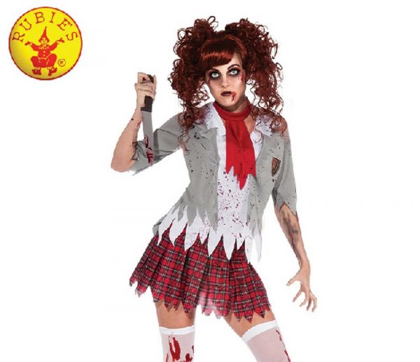 Zombie School Girl Creepy Carrie Halloween Adult Costume Deluxe Bloody Horror - Image 4