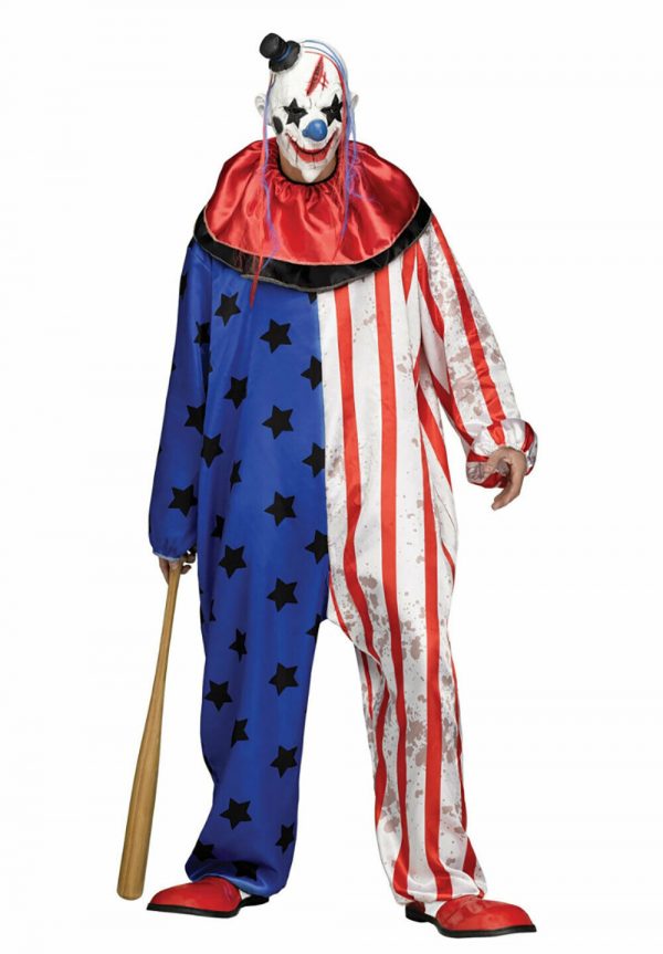 Deluxe Adult Carnival Circus Halloween Evil Scary Creepy Clown Costume Mask IT - Image 4