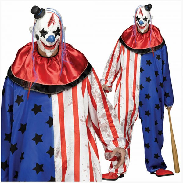 Deluxe Adult Carnival Circus Halloween Evil Scary Creepy Clown Costume Mask IT