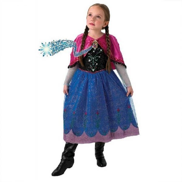 Disney Musical Light Up Frozen Anna Costume Girls Princess Dress S:4-6y LICENSED - Image 3