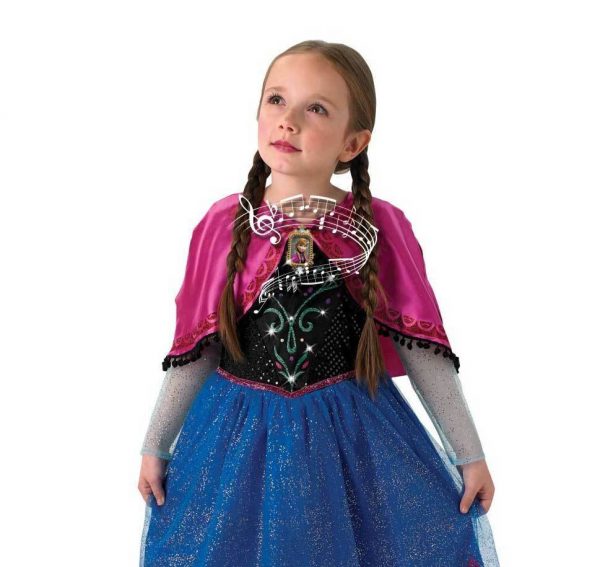 Disney Musical Light Up Frozen Anna Costume Girls Princess Dress S:4-6y LICENSED - Image 4