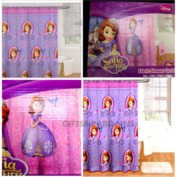 Disney Sofia The First Shower Curtains178x183cm Fabric Bed Bath Room Decor Kids - Image 3