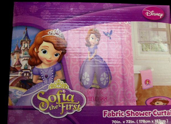 Disney Sofia The First Shower Curtains178x183cm Fabric Bed Bath Room Decor Kids - Image 4