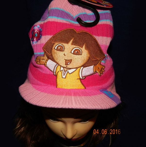 Dora The Explorer Beanie Girl Kid Knitted Pink Lilac Cap Hat 3-6 RRP 15$ License - Image 9