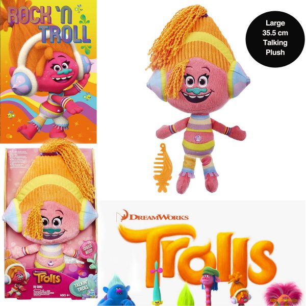 Dreamworks Trolls Soft Toy DJ Suki Talking Plush 14" Doll Girl Gift Christmas