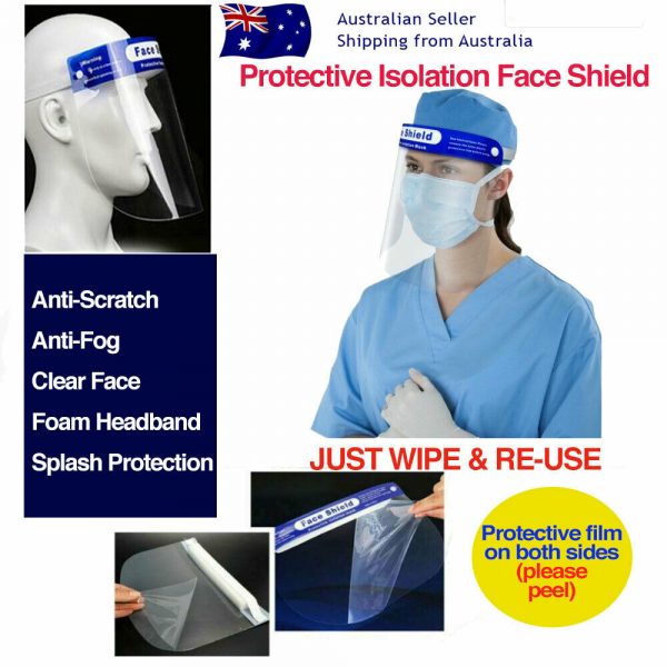 Full Face Shield Mask Clear Protective Shields Visor Safety Cover AUSTRALIAN - Image 5