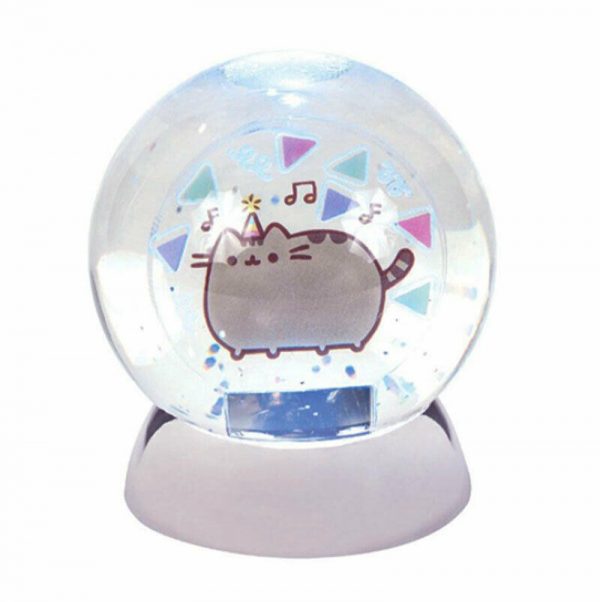 GUND Pusheen Birthday Water Dazzler Ball Globe 10cm LED Light Christmas Ornament - Image 3